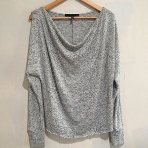White House Black Market Grey Cold Shoulder Top